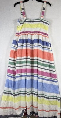 Gap Maxi Dress Small Womens Striped Empire Waist 100% Cotton Sleeveless New $98