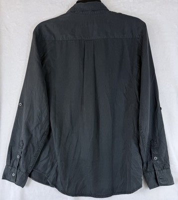Levis Doreen Utility Shirt Medium Womens Gray Roll Tab Lyocell Button New NWT