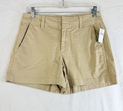 Gap Downtown Khaki Shorts 4 Women Tan Beige 4” Cotton Stretch New NWT