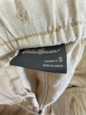 Eddie Bauer Shorts Small Women Hemp Cotton Pull On Ecru Beige 5”