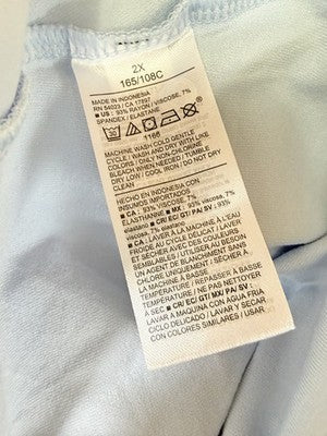 Old Navy 2X Asymmetrical Draped Midi Skirt Light Blue Knit Pull On Women New NWT