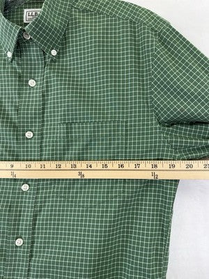 LL Bean Shirt Mens Small Button Down Green Long Sleeve 100% Cotton