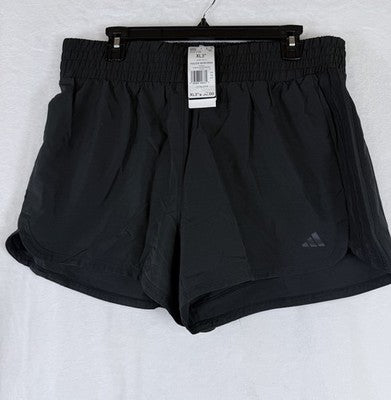 Adidas Womens Pacer Shorts XL Black High Waisted 3” 3 Stripes Gym New NWT