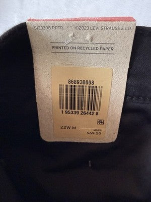 Levis 725 High Rise Bootcut 22W Jeans Womens Black Plus Size Levi’s New NWT