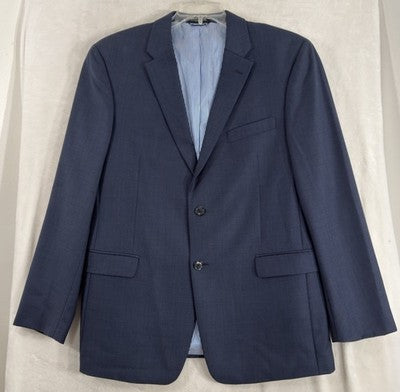 Tommy Hilfiger Blazer Men’s 42 Regular Blue 100% Wool 2 Button Suit Jacket