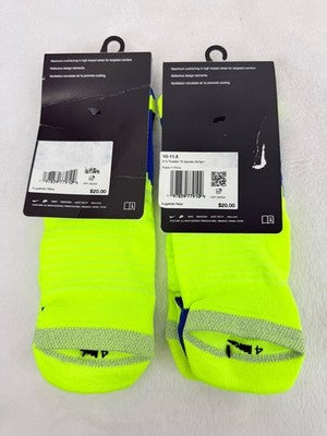 Nike Spark Lightweight Socks Volt Running No Show Cushioned Mens 10-11.5 Lot New