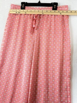 J Crew Pajama Pants Medium Satin Pink Print Womens