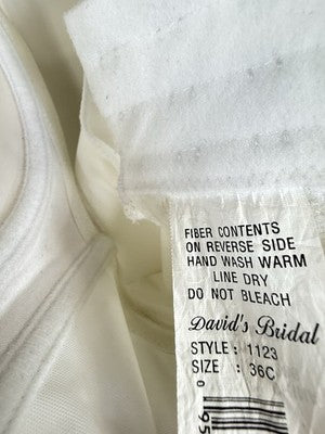 Davids Bridal Shapewear 36C Strapless Full Length Bra Slip White Wedding Dress