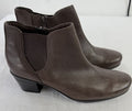 Clarks Womens Shoes 8.5 Leather Booties Brown Emslie Noreen New