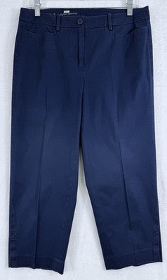 Talbots Perfect Skimmer Pants 6 Navy Blue Womens Capri Chino Chinos