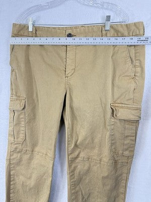 Joe Fresh Cargo Pants 16 Women Beige Tan Khaki Cotton Stretch
