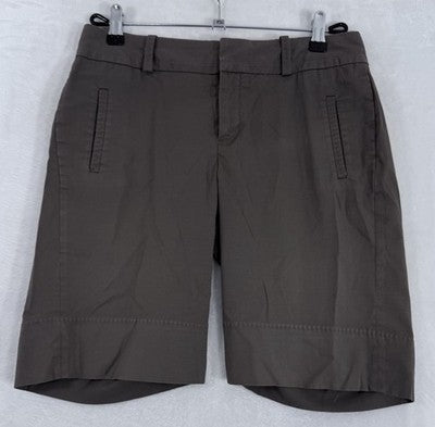 Banana Republic Martin Fit Shorts Size 4 Womens Brown 9” Inseam Cotton Blend