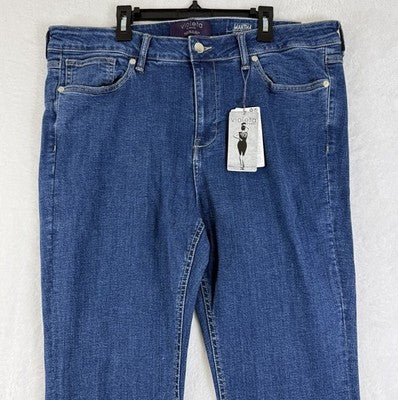 Mango Jeans Women 16 Martha Bootcut MNG Violeta High Rise Boot Cut Blue New