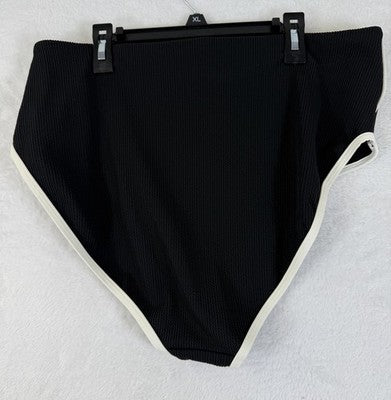 Calia Swim Bottom XL Black High Rise Tipped Womens Tankini Swimwear New NWT