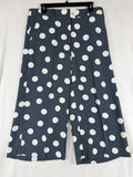 Ann Taylor Loft Wide Leg Crop Pants 8 Blue Polka Dot New NWT