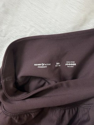 Old Navy Powersoft Leggings XS Petite Burgundy Womens XSP High Rise Joggers