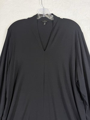 Talbots XL Tops Black Platinum Jersey Knit V Neck Long Sleeve