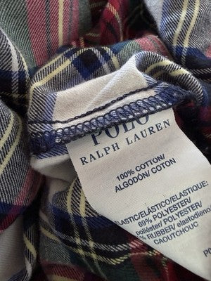 Polo Ralph Lauren XL Pajama Pants Red Plaid 100% Cotton Flannel Mens