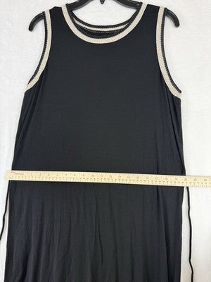 Ann Taylor Loft Maxi Dress Large Petite Black Sleeveless Knit Women LP