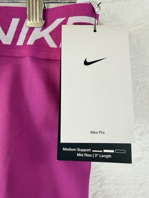 Nike Pro 365 Shorts 3” Medium Pink Womens Pull On New NWT