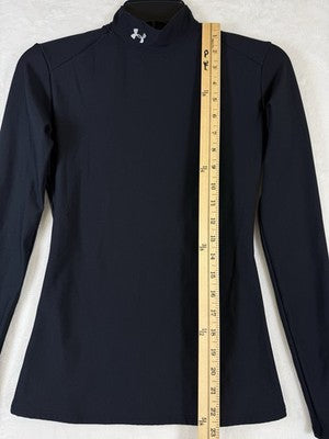 Under Armour Cold Gear Womens Medium Mock Neck Top Shirt Black ColdGear