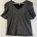 Worthington Tops Medium Womens Gray Puff Sleeve Knit