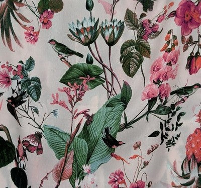 Banana Republic Top XS Sleeveless Pink Bird Floral Print Ruffle Neck New NWT