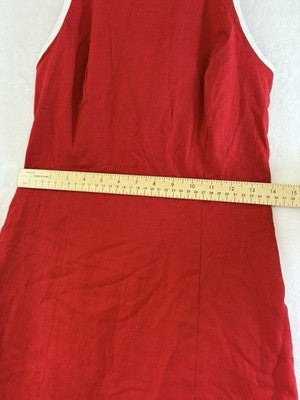 Gap Linen Blend Halter Mini Dress XS Women Red Tie Neck Short Sleeveless New NWT
