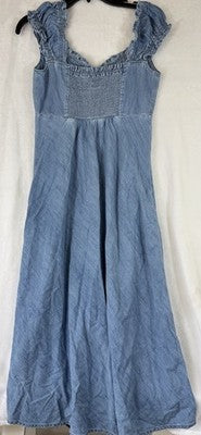 Gap Denim Maxi Dress XS Sweetheart Neckline Blue Long Womens Sleeveless New NWT