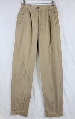 Vintage LL Bean Pants Womens 8 Khakis Pleated High Rise 80s Hipster