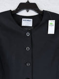 Old Navy Linen Blazer Women Small Black Collarless Button Front Suit Jacket New