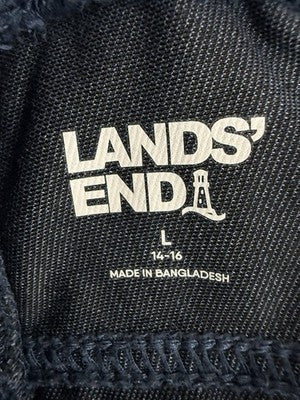 Lands End Starfish Jeans Large High Rise Knit Denim Blue Womens
