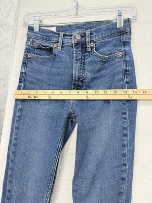 Gap Vintage Slim High Rise Jeans 25 0 Womens Blue Raw Hem Denim