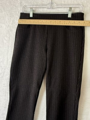 Max Studio Pants Medium Black Pinstriped Knit Pull On Striped Womens