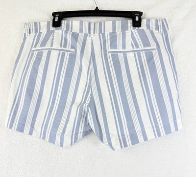 Old Navy Everyday Shorts 14 Womens Blue White 4” Cotton Stretch