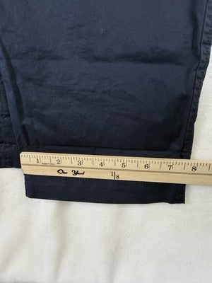 Talbots Easy Drawstring Pants 14W Navy Blue 100% Cotton Pull On Womens