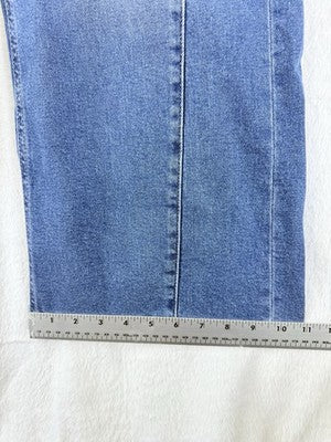Gap High Rise Stride Ankle Wide Leg Jeans 00 Petite 24 Women NWT Raw Hem Blue