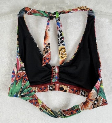 Venus Bikini Set Halter Top Medium Bottom Size 4 Animal Print Swimwear Womens
