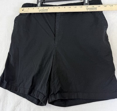 Old Navy OG Shorts Womens Medium Black 6.5” Elastic Back Flat Front