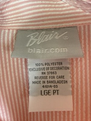 Blair Women’s Clothing Jacket Pants Large Petite Pink Seersucker Outfit Lot Set