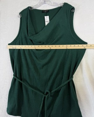 Lane Bryant 26 28 Tops Sleeveless Fleece Cowl Neck Tunic Tie Belt New NWT