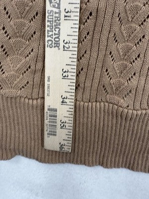 Jaclyn Smith 2X Sweater Long Beige Cotton Rayon Lightweight Plus Size Womens NEW
