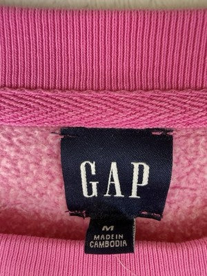 Gap Vintage Soft Wedge Crewneck Sweatshirt Medium Women Pink Long Sleeve Top New