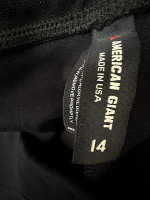 American Giant Knit Pants 14 Womens Black Pull On Straight Leg Made In USA