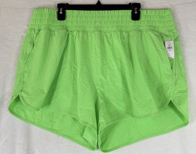 Gap Fit Running Shorts XXL Petite Womens Lime Green High Rise Brief Liner New
