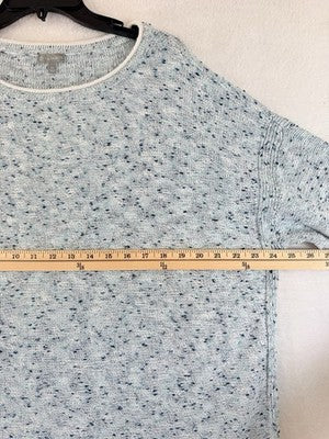 T By Talbots 2X Tops Sweater Crew Neck Long Sleeve Blue Cotton
