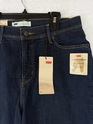 Levis 512 Perfectly Slimming Straight Jeans 12 31 Womens 31x30 Blue New NWT