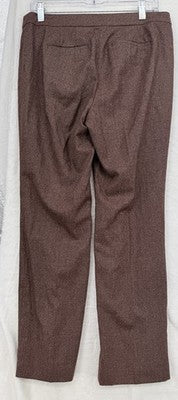 Talbots Wool Pants 6 Petite Straight Leg Burgundy Fabric Made In Italy