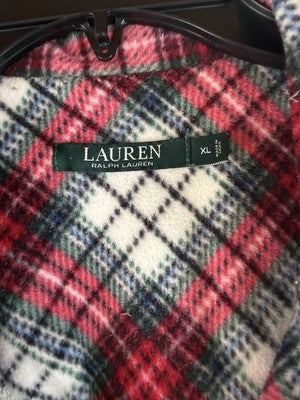Lauren Ralph Lauren XL Pajamas Fleece Red Plaid Pajama Set Women