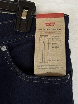 Levis Jeans Women Size 27 314 Shaping Straight Leg 27x30 Dark Blue Levi’s NWT